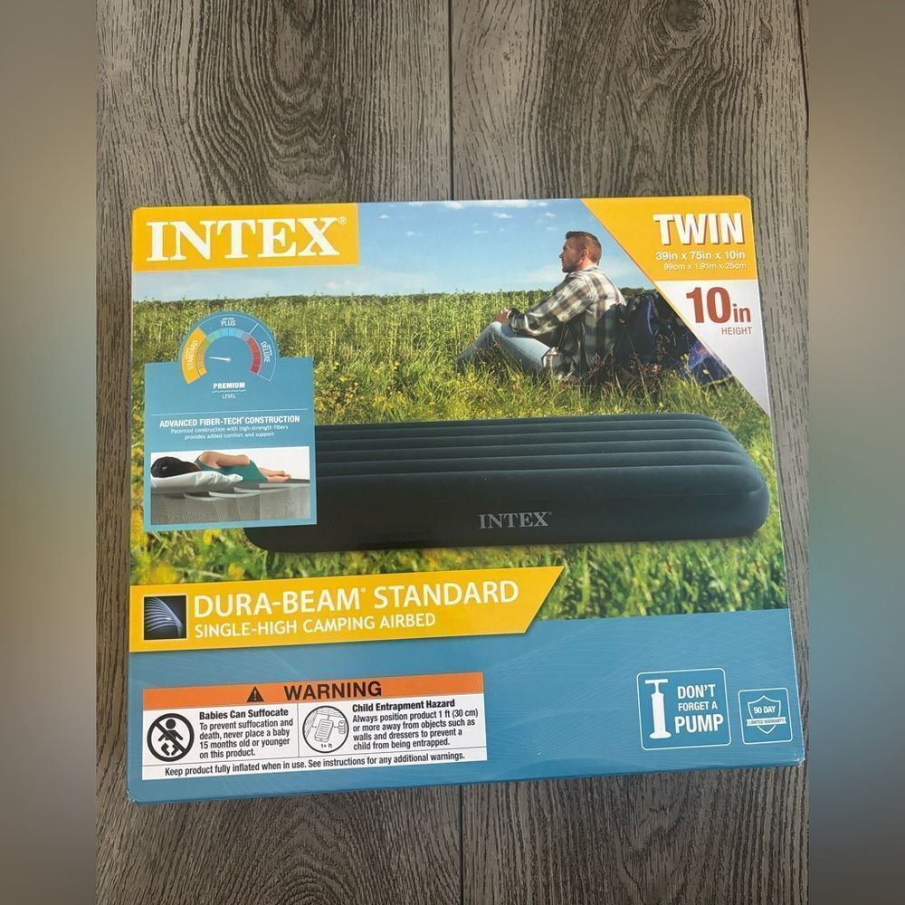 Intex Dura-Beam Standard Twin Camping Airbed - Black